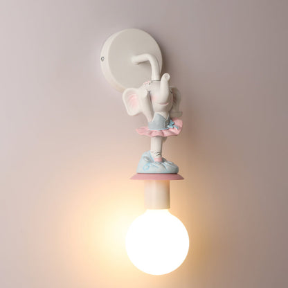 Vivolux | Weisse Ball Wand Sconce Licht Cartoon 1 Kopf Milchglas Wandbeleuchtung mit Elefant/Hirsch/Einhorn Deco