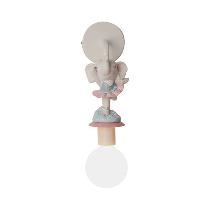 Vivolux | Weisse Ball Wand Sconce Licht Cartoon 1 Kopf Milchglas Wandbeleuchtung mit Elefant/Hirsch/Einhorn Deco