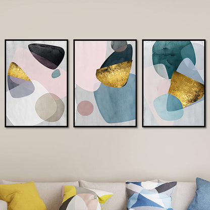 Vivolux | Abstract Print Wandkunst Set Pastellfarben Leinwand Wanddekor für Wohnzimmer, Texturiert