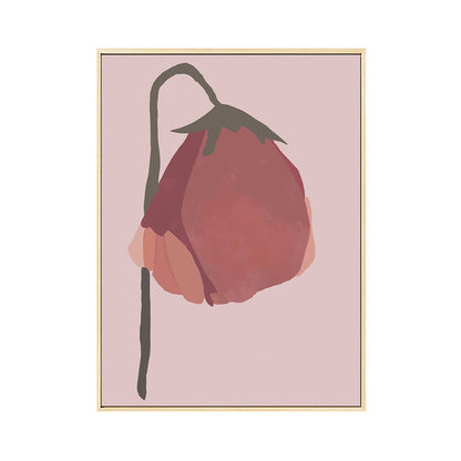 Vivolux | Nordic Blossom Wandkunst Leinwand Texturiertes rotes Gemälde für das Wohnzimmer (Mehrere Größenoptionen)