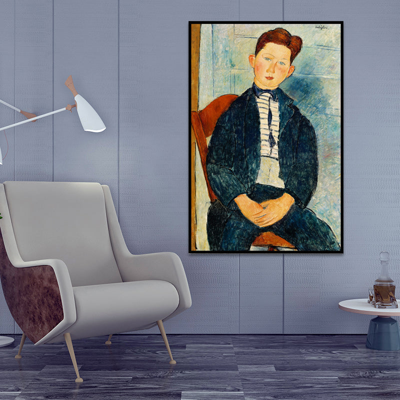 Vivolux | Ölmalerei Porträt Leinwand Texturiert Traditionelle Wohnzimmer Wandkunst in Dunkler Farbe