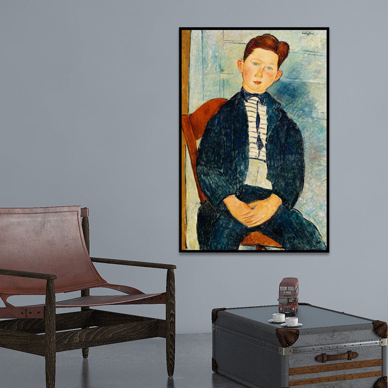 Vivolux | Ölmalerei Porträt Leinwand Texturiert Traditionelle Wohnzimmer Wandkunst in Dunkler Farbe