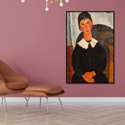Vivolux | Ölmalerei Porträt Leinwand Texturiert Traditionelle Wohnzimmer Wandkunst in Dunkler Farbe