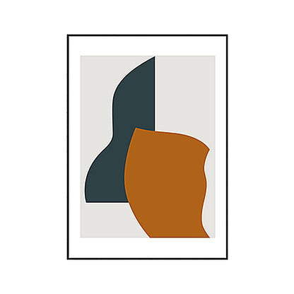 Vivolux | Nordische abstrakte Muster Wandkunst Leinwand strukturiertes orangefarbenes Gemälde für das Wohnzimmer