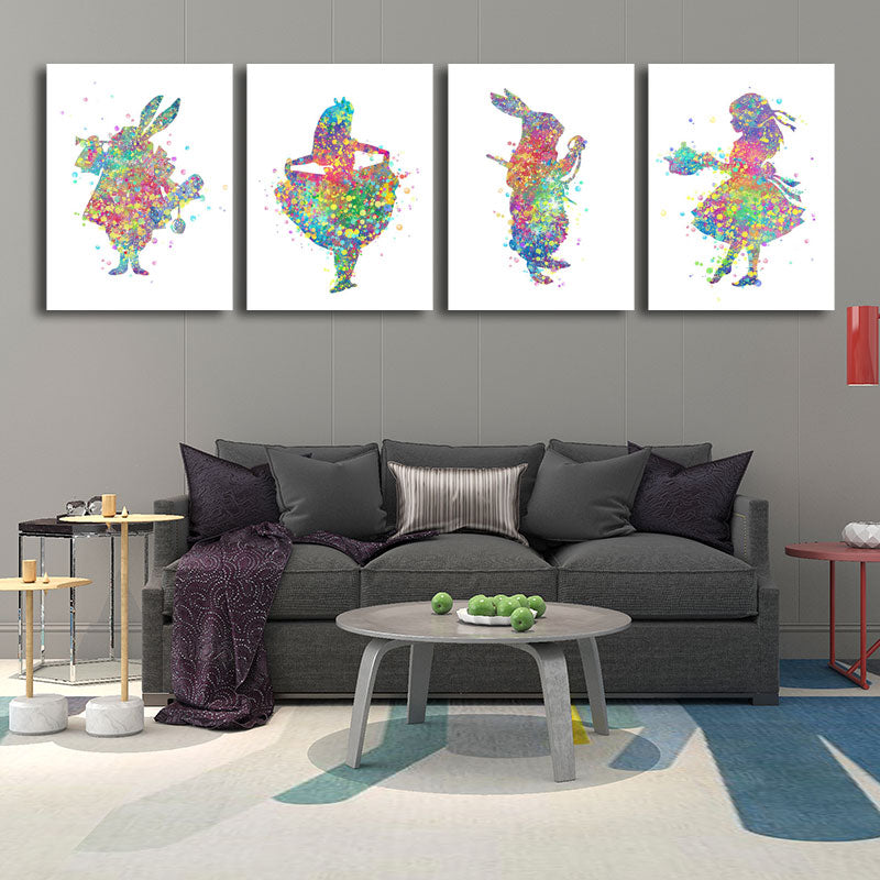 Vivolux | Kids Style Tänzer Leinwandkunst Mehrfarbige Texturierte Wanddekoration für das Wohnzimmer