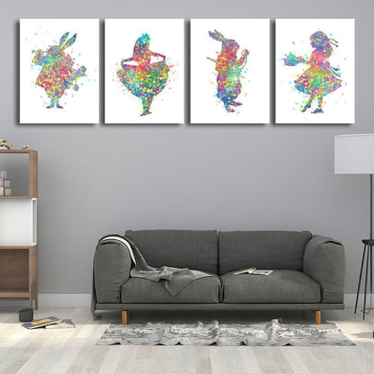 Vivolux | Kids Style Tänzer Leinwandkunst Mehrfarbige Texturierte Wanddekoration für das Wohnzimmer