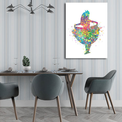 Vivolux | Kids Style Tänzer Leinwandkunst Mehrfarbige Texturierte Wanddekoration für das Wohnzimmer