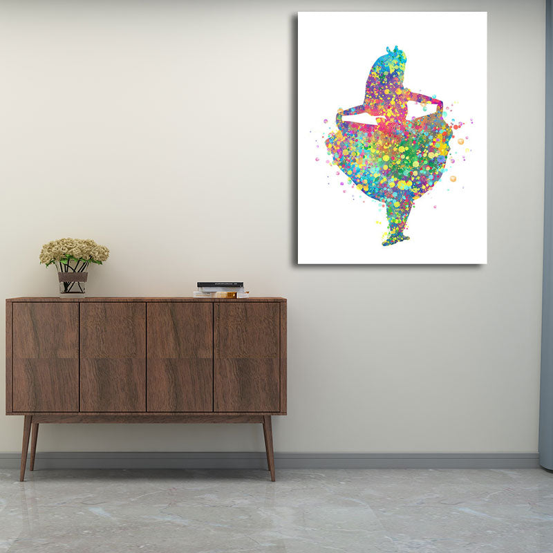 Vivolux | Kids Style Tänzer Leinwandkunst Mehrfarbige Texturierte Wanddekoration für das Wohnzimmer