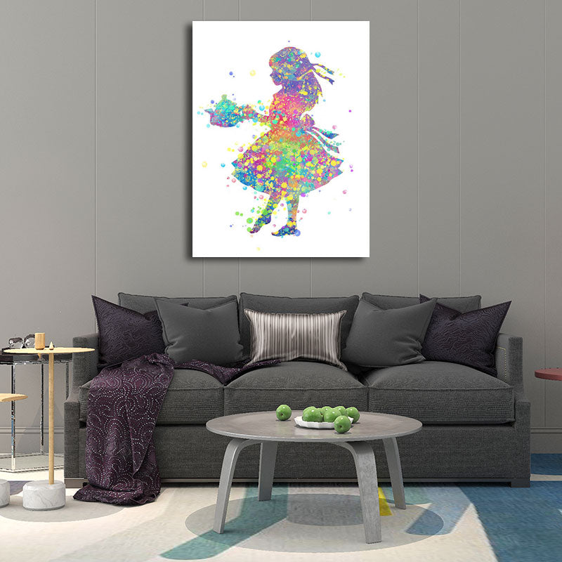 Vivolux | Kids Style Tänzer Leinwandkunst Mehrfarbige Texturierte Wanddekoration für das Wohnzimmer