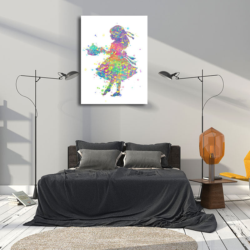Vivolux | Kids Style Tänzer Leinwandkunst Mehrfarbige Texturierte Wanddekoration für das Wohnzimmer