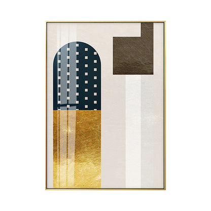 Vivolux | Geometry Leinwanddruck für das Wohnzimmer Abstrakte Wandkunst in dunkler Farbe, Texturiert