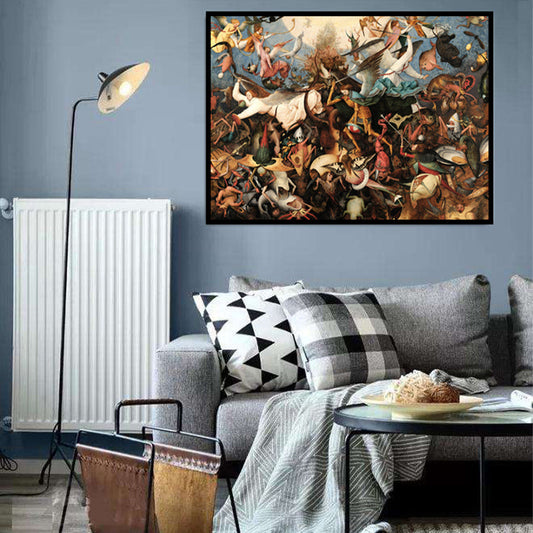 Vivolux | Brown Religion Canvas Bruegel Fall of the Rebel Angels Traditionelles Texturiertes Wandkunst