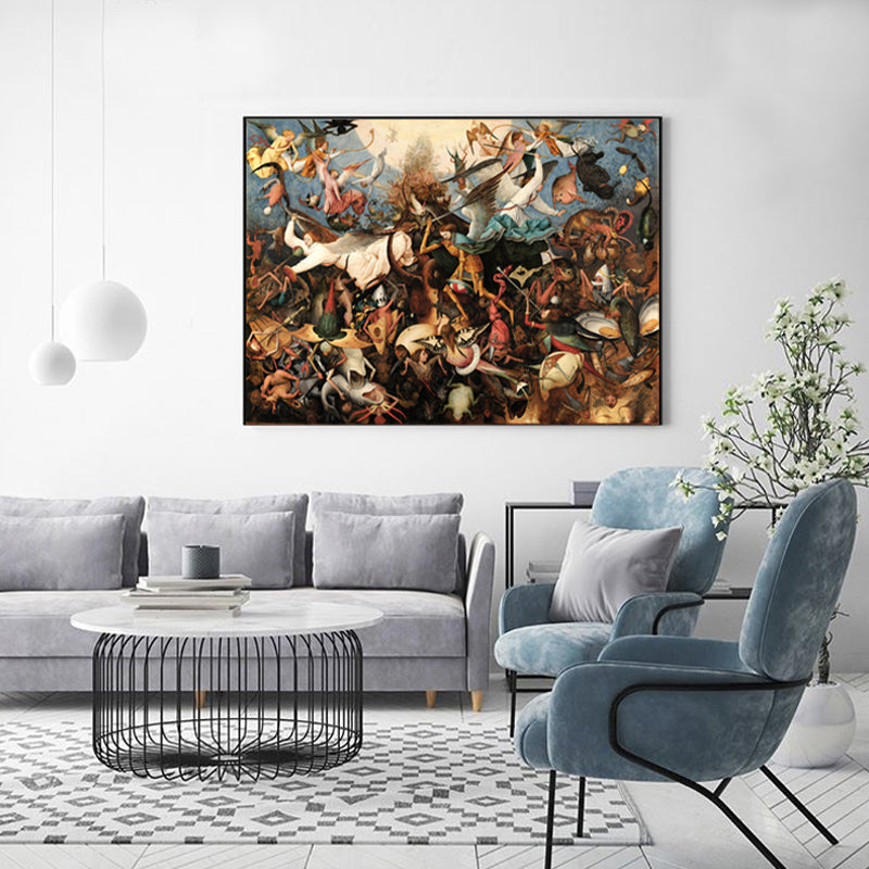 Vivolux | Brown Religion Canvas Bruegel Fall of the Rebel Angels Traditionelles Texturiertes Wandkunst