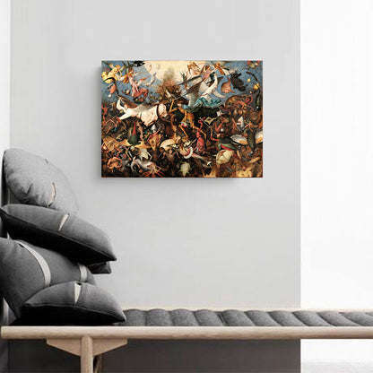 Vivolux | Brown Religion Canvas Bruegel Fall of the Rebel Angels Traditionelles Texturiertes Wandkunst