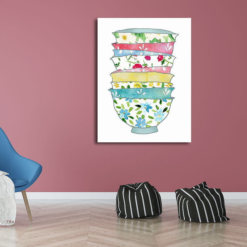 Vivolux | Blaue Utensilien Leinwandkunst Küchenware Nordic Texturierte Wanddekoration für das Esszimmer