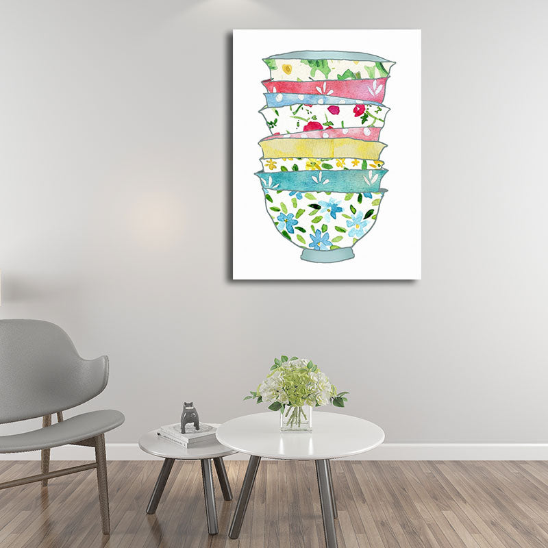 Vivolux | Blaue Utensilien Leinwandkunst Küchenware Nordic Texturierte Wanddekoration für das Esszimmer