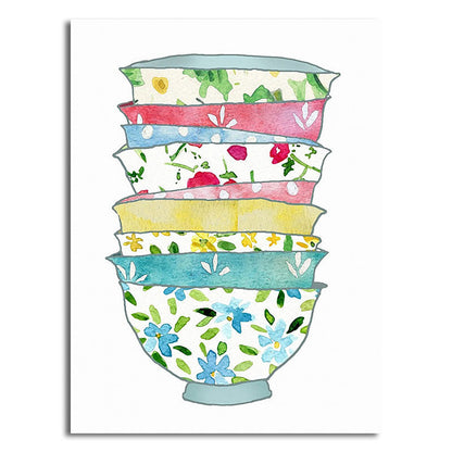 Vivolux | Blaue Utensilien Leinwandkunst Küchenware Nordic Texturierte Wanddekoration für das Esszimmer