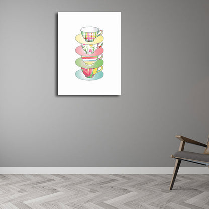 Vivolux | Blaue Utensilien Leinwandkunst Küchenware Nordic Texturierte Wanddekoration für das Esszimmer