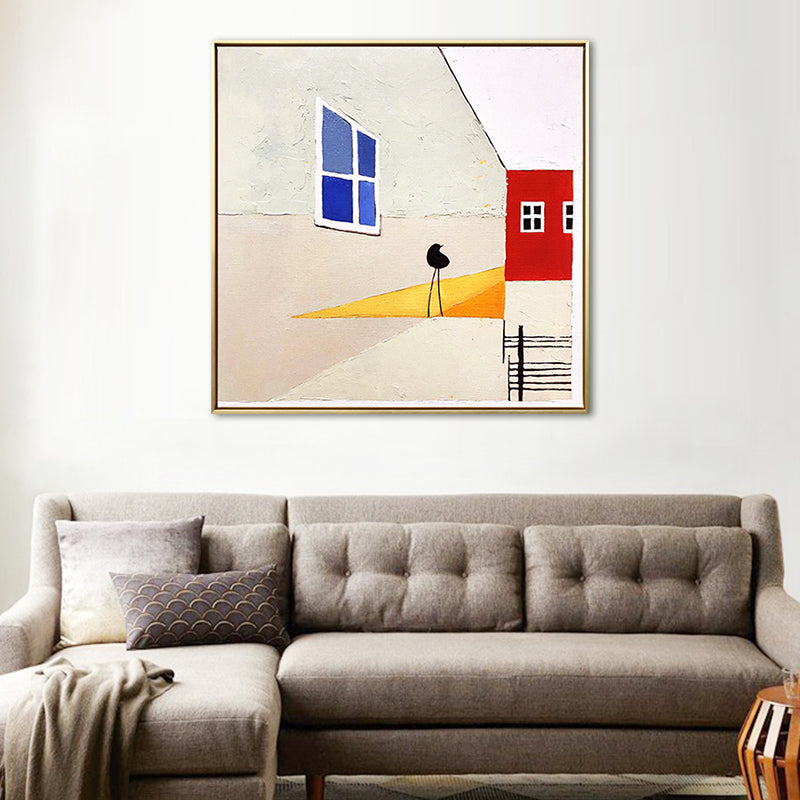 Vivolux | Zeitgenössischer Stil Geometrisches Muster Kunst in sanften Farben Texturierte Wanddekoration für Badezimmer