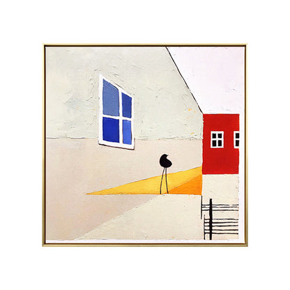 Vivolux | Zeitgenössischer Stil Geometrisches Muster Kunst in sanften Farben Texturierte Wanddekoration für Badezimmer