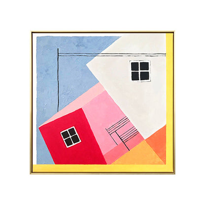 Vivolux | Zeitgenössischer Stil Geometrisches Muster Kunst in sanften Farben Texturierte Wanddekoration für Badezimmer