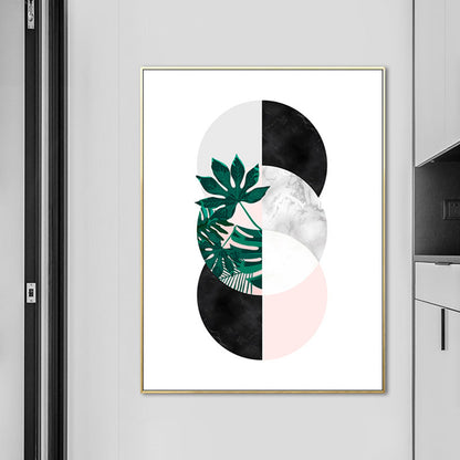 Vivolux | Nordic Botany und Globe Painting Weiße Umwickelte Leinwand für das Wohnzimmer, in mehreren Größen erhältlich