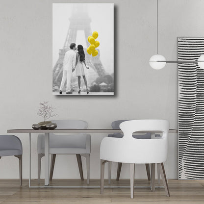 Vivolux | Koppels met Ballon Canvas Prints Geel Hedendaagse Wanddecoratie voor Grote Kamer