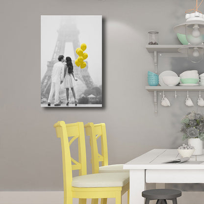 Vivolux | Koppels met Ballon Canvas Prints Geel Hedendaagse Wanddecoratie voor Grote Kamer