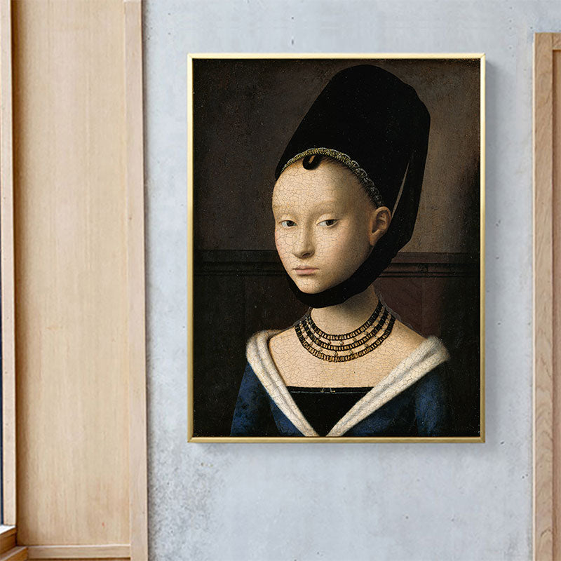 Vivolux | Antike Hüte Maid Malerei Schwarze Küchenrückwand Wandkunst Druck, Verschiedene Größen