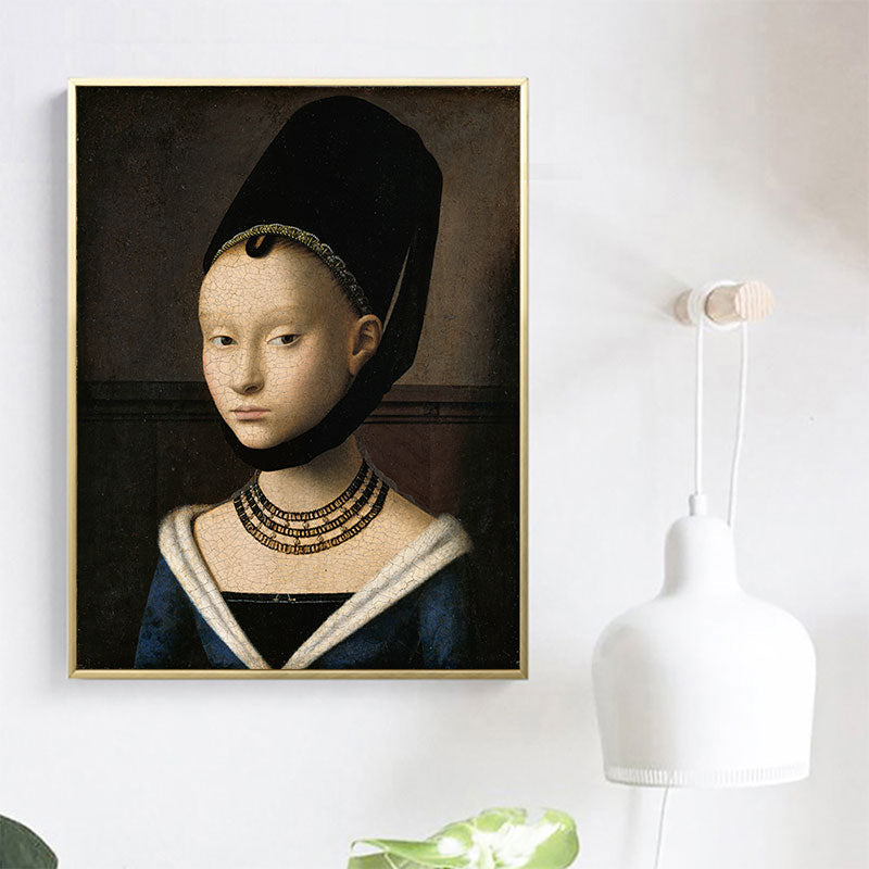 Vivolux | Antike Hüte Maid Malerei Schwarze Küchenrückwand Wandkunst Druck, Verschiedene Größen