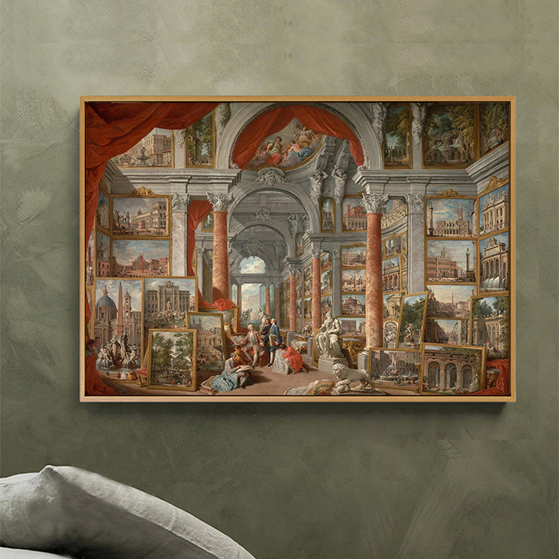 Vivolux | Giovanni Moderne Rom Canvas Wandkunst Vintage Texturiertes Gemälde in Gelb und Rot