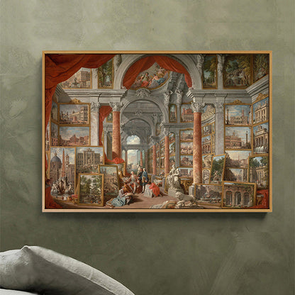 Vivolux | Giovanni Moderne Rom Canvas Wandkunst Vintage Texturiertes Gemälde in Gelb und Rot