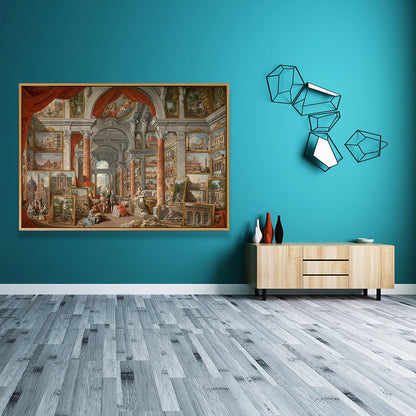 Vivolux | Giovanni Moderne Rom Canvas Wandkunst Vintage Texturiertes Gemälde in Gelb und Rot