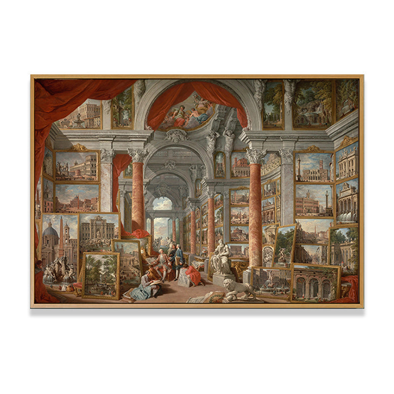 Vivolux | Giovanni Moderne Rom Canvas Wandkunst Vintage Texturiertes Gemälde in Gelb und Rot