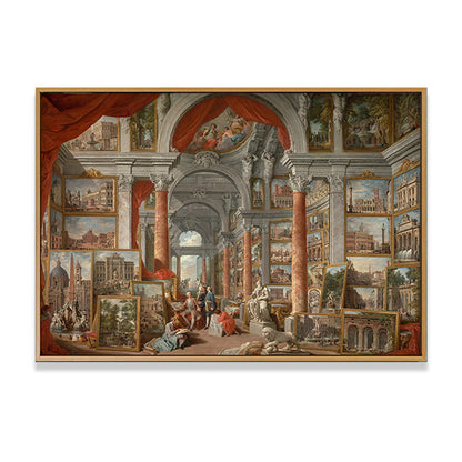 Vivolux | Giovanni Moderne Rom Canvas Wandkunst Vintage Texturiertes Gemälde in Gelb und Rot