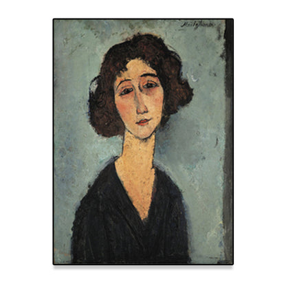 Vivolux | Texturiertes Modigliani-Frauen-Porträt Kunstdruck Leinwand Vintage Gemälde für das Mädchenzimmer