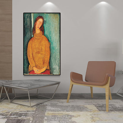 Vivolux | Texturiertes Modigliani-Frauen-Porträt Kunstdruck Leinwand Vintage Gemälde für das Mädchenzimmer