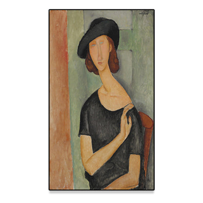 Vivolux | Texturiertes Modigliani-Frauen-Porträt Kunstdruck Leinwand Vintage Gemälde für das Mädchenzimmer
