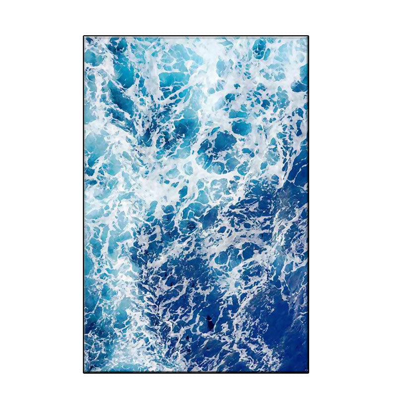 Vivolux | Blaue Ozean Spindrift Leinwand Kunst Seascape Modernistische Texturierte Wanddekoration für Zuhause