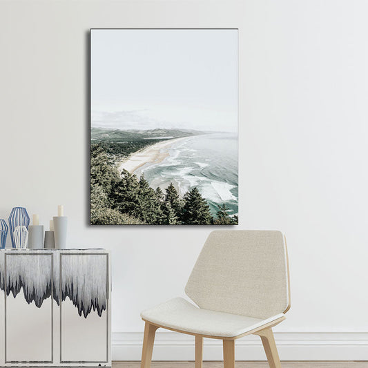 Vivolux | Tropix Forest Scenery Wandkunst Leinwand Texturierte Pastellfarbe Wanddekoration für das Wohnzimmer