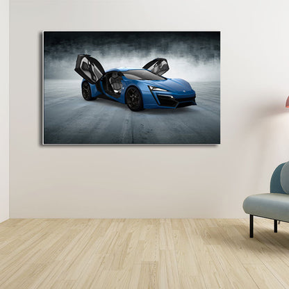 Vivolux | Zeitgenössischer Jungen Kunstdruck mit Sportwagenmuster Helle Farben Wanddekoration für das Schlafzimmer