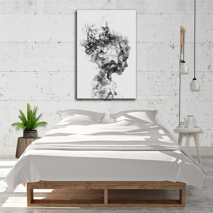 Vivolux | Mädchen Profil Muster Wanddekoration Zeitgenössischer Stil Texturiertes Jungen Schlafzimmer Gemälde