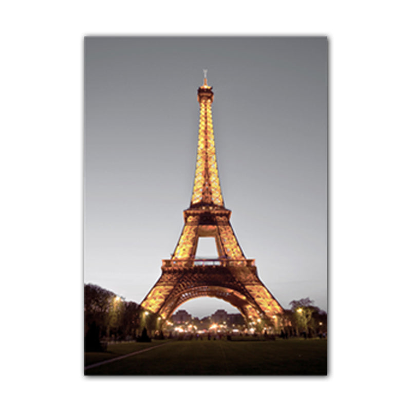 Vivolux | Architektur Sonnenuntergang Ansicht Kunstdruck Global Inspiriert Bezauberndes Wahrzeichen Leinwand in Pastellfarbe