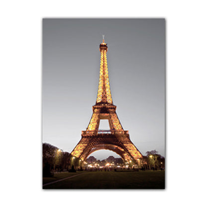 Vivolux | Architektur Sonnenuntergang Ansicht Kunstdruck Global Inspiriert Bezauberndes Wahrzeichen Leinwand in Pastellfarbe