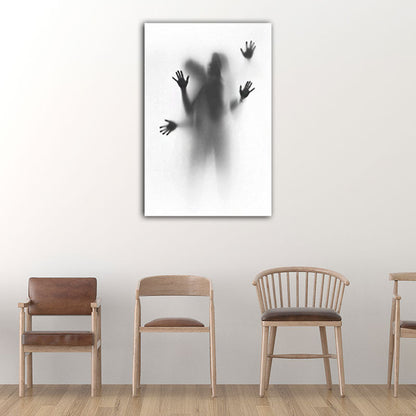 Vivolux | Blur Schatten von Liebenden Leinwand Kunst Zeitgenössische Texturierte Familienzimmer Wanddekoration in Grau