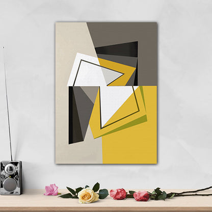 Vivolux | Leinwand Gelbe Wanddekoration Moderner Stil Geometrisches Gemälde, Mehrere Größenoptionen
