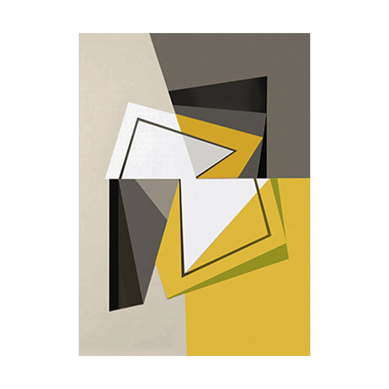Vivolux | Leinwand Gelbe Wanddekoration Moderner Stil Geometrisches Gemälde, Mehrere Größenoptionen