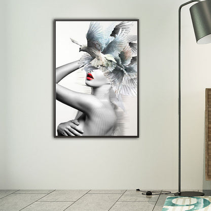 Vivolux | Stilvolle moderne Damen Wanddekoration für das Mädchenzimmer Figurendruck Leinwandkunst in sanften Farben