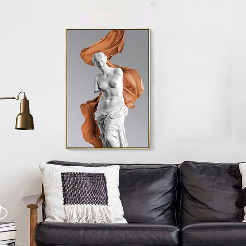 Vivolux | Witte Standbeeld Canvas Wandkunst Venus De Milo Moderne Textuur Wanddecoratie voor Studentenwoning