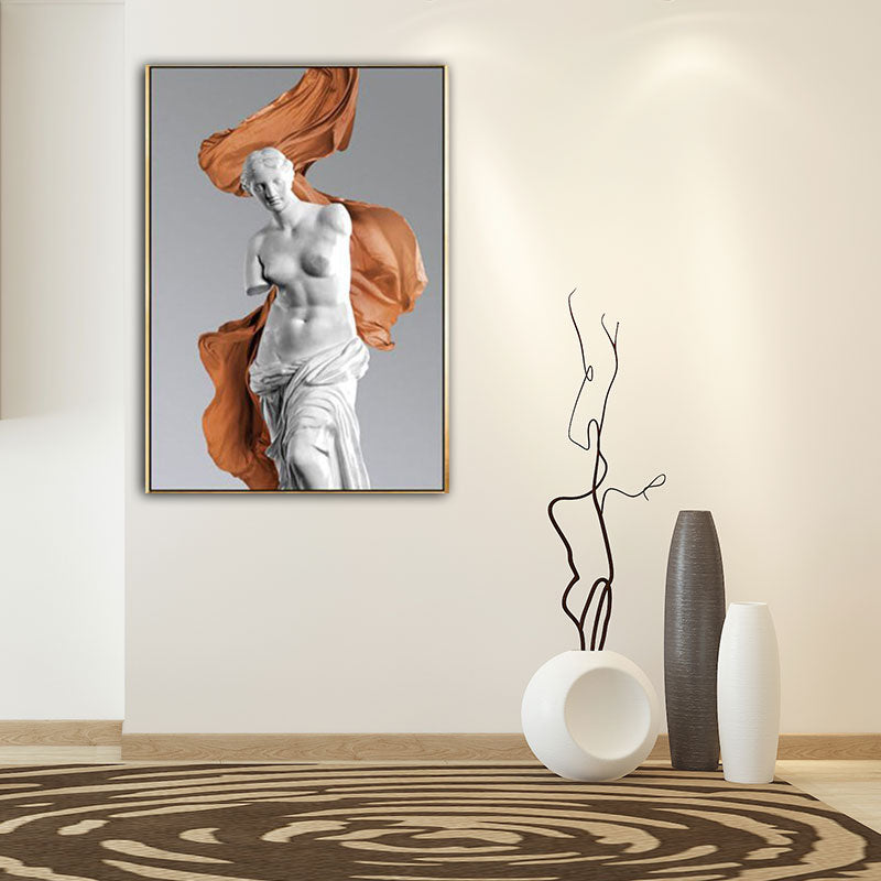 Vivolux | Witte Standbeeld Canvas Wandkunst Venus De Milo Moderne Textuur Wanddecoratie voor Studentenwoning